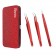 3Pcs Kit of Eyelash Extension Tweezers In Glitter Red Magnetic Kit - Made In Surgical Stainless Steel