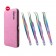 4PCS - 12CM Multi Titanium Coated Eyelash Extension Tweezers With Pink Glitter Magnetic Kit - Made of Japanese Stainless Steel
